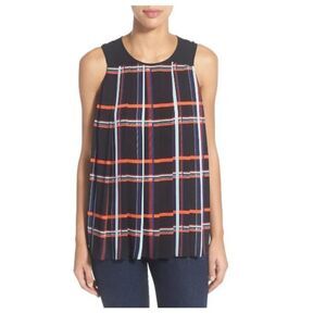 Vince Camuto Plaid Print Blouse, Size M